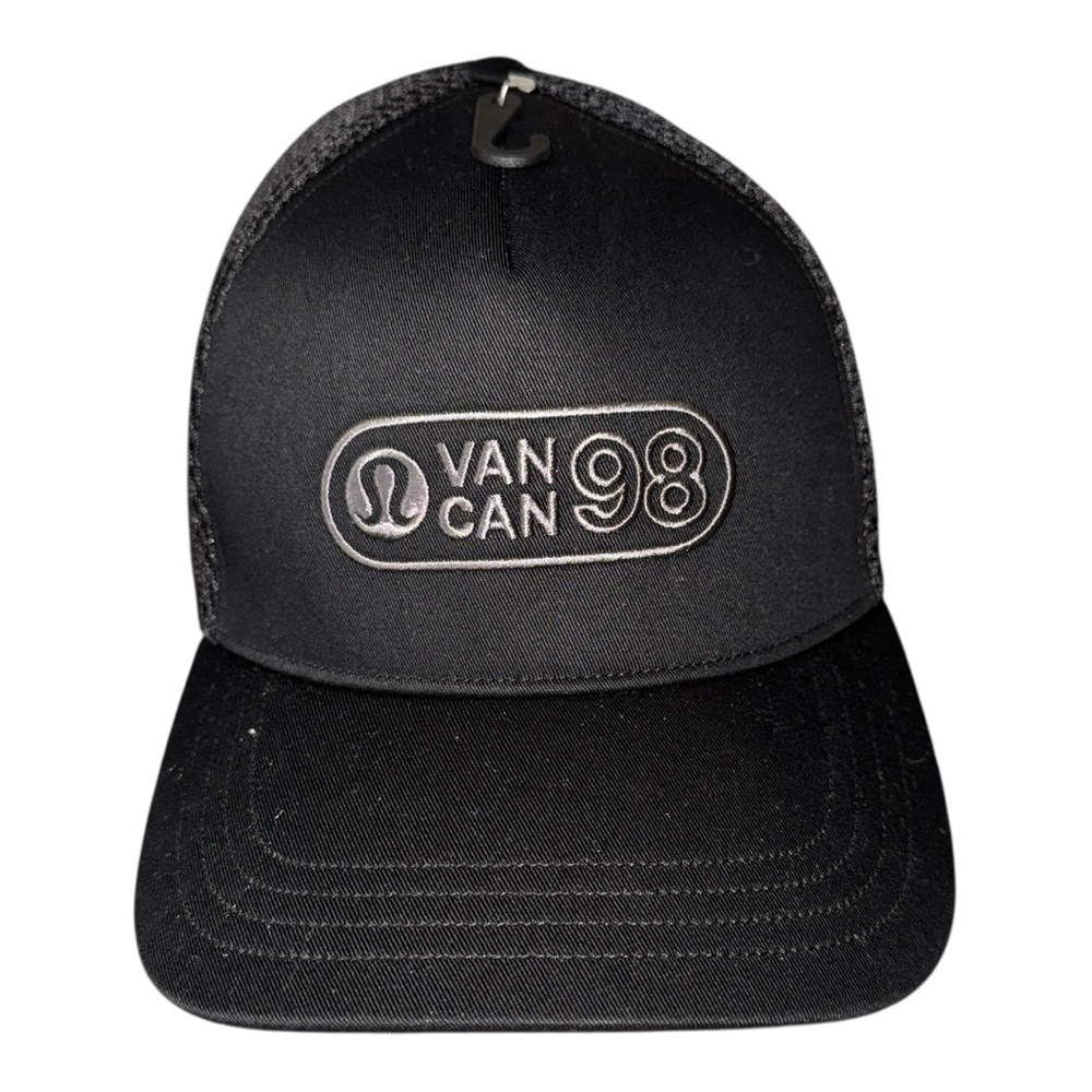 Lululemon VAN CAN 98 Black Trucker Hat Black L/XL NWT Adjustable Mesh Unisex